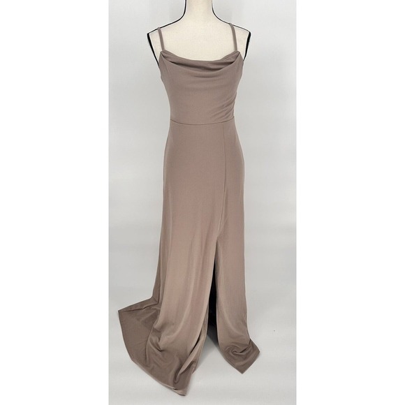 Birdy Grey Ash Dress Crepe Taupe‎ Bridesmaids Dress Size Small - Picture 4 of 12